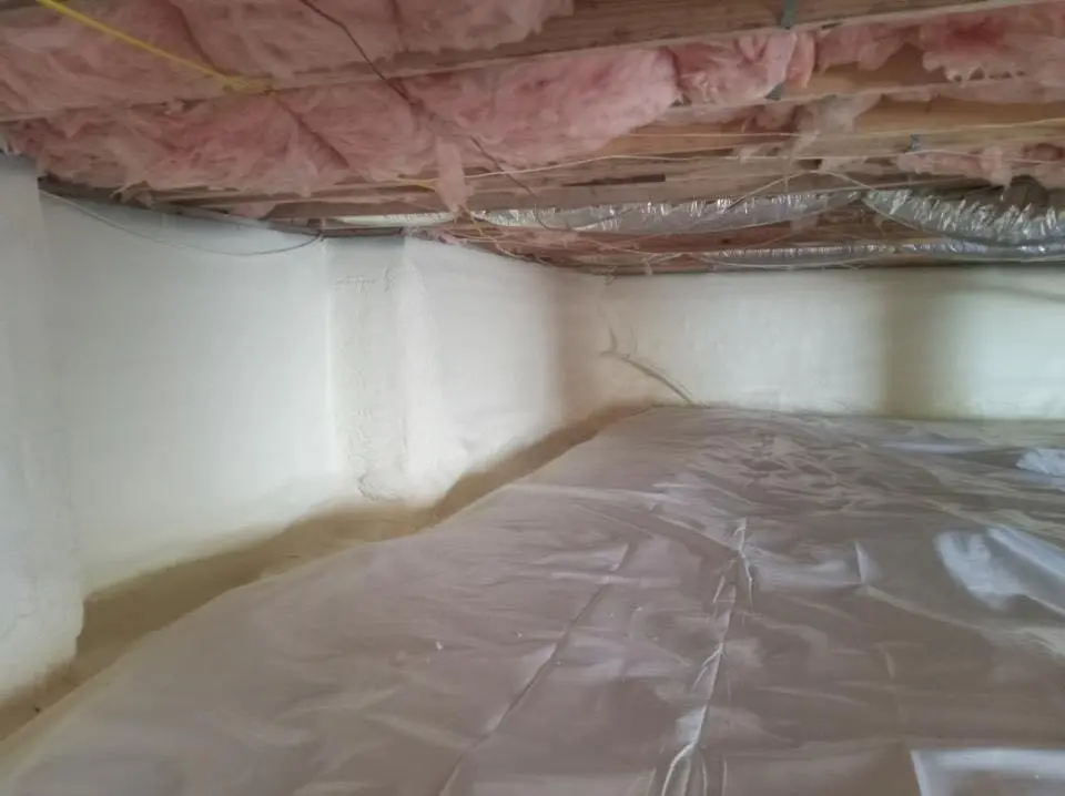 Crawl space encapsulation with closed-cell spray foam for Metal Roof Coating in Conway